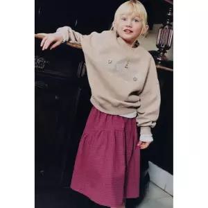 국내배송 ZARA 자라 주니어 키즈 체크 미디 스커트 레드베리 1280672671 1719996