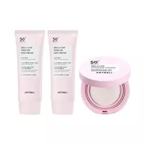 아트델리 멜라컷 톤업 선크림 50ml x2 + 선쿠션 15g