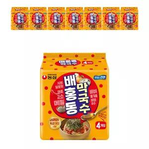 농심 배홍동막국수 114g, 4입, 8개