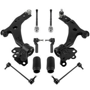 maXpeedingrods 포드 이스케이프 2013-2018용 10피스 프론트 서스펜션 키트, 하단 컨트롤 암 2개, 스웨이 바 엔드 링크 내부 외부 타이 로드 4개, 랙 피니언 부츠 2개
