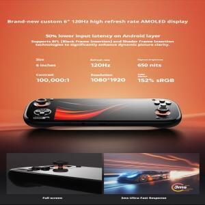 AYN Odin3 휴대용 게임기 퀄컴 8 엘리트 6인치 AMOLED 120Hz 8000mAh 콘솔 홀 조이스틱 안드로이드