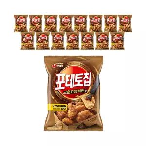 농심 포테토칩 교촌간장치킨맛 55g, 16개