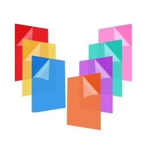 사진 디자인 디스플레이용 멀티컬러 스퀘어 젤 라이트 필터 색상 보정 시트 양면 보호 필름 7종