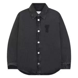 UJK897 DE0124 031 하트 로고 코튼 니트 오버 데님 셔츠