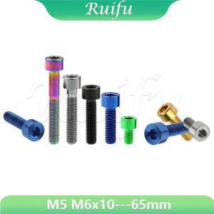 루이푸 티타늄 볼트 M5/M6x10/12/15/16/18/20/23/25/30-65mm 알렌 키 스크류 MTB/로드 자전거 시트포스트