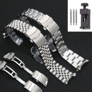 카시오 밴드 Srpd 주빌리 커브드 솔리드 스틸 브레이슬릿 20mm 시계줄 세이코 Skx007/009용 전통