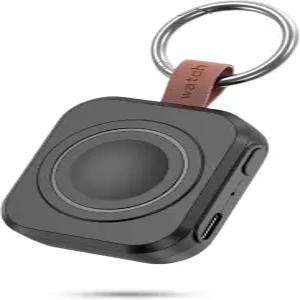 삼성 갤럭시 워치 충전기용 1200mAh 휴대용 8/8 클래식/7/울트라/6/6 프로/4/3 액티브 2/1 블랙