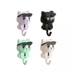 [하프클럽/]썬글라스낀 접착식걸이 고양이 후크걸이 4종세트