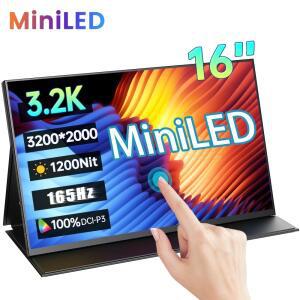 16인치 3.2K 165Hz 미니LED 휴대용 모니터 32002000P 1200니트 100%DCI-P3 HDR IPS 스크린 게이밍 디스플레