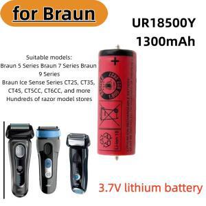 3.7V/ 1300mAh   UR18500Y 충전식 리튬 배터리 브라운 면도기 720s-4 790cc-4 7 시리즈 9 적합