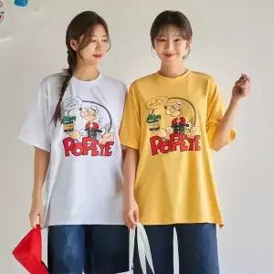 [핑크시슬리] 얌얌마린 트임 박스 롱 반팔티