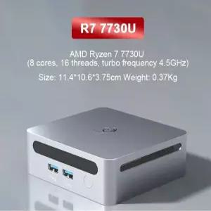 젠머신 라이젠 7 7730U 미니 PC AMD 듀얼 채널 DDR4 3200T/s 6GB PCIe40 SSD WiFi6 BT52 DIY 게이밍 컴퓨터
