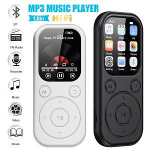 휴대용 블루투스 5.4 MP3 플레이어 1.8인치 화면 워크맨 스포츠 하이파이 무손실 음악 FM 라디오 녹음 전자