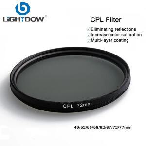 라이트다우 원형 편광 CPL 필터 49mm 52 77 니콘 캐논 후지필름 올림푸스 카메라 렌즈용