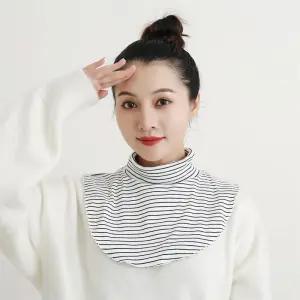 페이크 목폴라 베이직 여름 여름 넥워머 크롭티 여성티셔츠