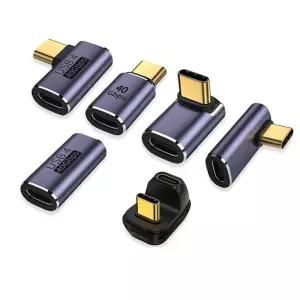 USB4 C타입 40Gbps 90도 변환 젠더 PD충전 ㄱ자 U자 연장 포트 보호 방향 전환