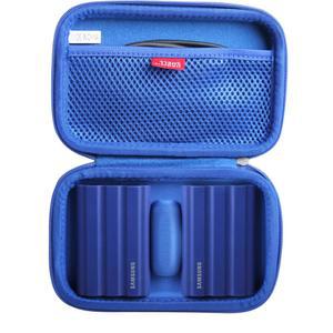 [미국배송] 삼성호환 T7 SHIELD 2TB / 1TB 4TB 휴대용 SSD USB 3.2 GEN2 외장 솔리드 스테이트 드라이브용 HERMITSHELL 하드 여행용 케이스(파란색 드라이브 2개용 케이스)