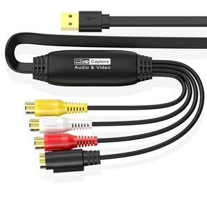 USB2.0 비디오 캡처 카드 VHS TV DVD VCR 오디오 어댑터 RCA to USB 컨버터 맥 PC용