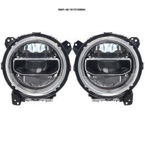 OEM 다이나믹 블루 헤일로 12V 9인치 LED 헤드라이트 랭글러 JL용 커스텀 화이트 DRL앰버 방향지시등 포함