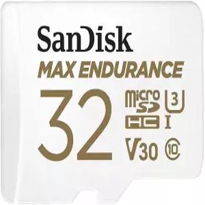 가정용 카메라 및 대시캠용 어댑터가 장착된 32GB MAX 내구성 SDHC 카드 C10 U3 V30 4K UHD SD