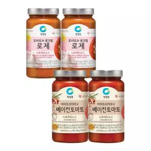 청정원 스파게티소스 로제 600g x 2개 + 베이컨 토마토 600g x 2개