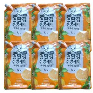 퐁퐁 친환경 주방세제 오렌지 리필 1.2L X 6개