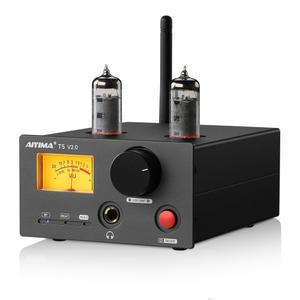 [미국배송] AIYIMA T5 V2.0 2채널 블루투스 5.0 앰프 160W 하이파이 스테레오 수신기 헤드폰 앰프 사전 출력 클래스 D 홈 시어터 저왜곡 RCA 입력 포함
