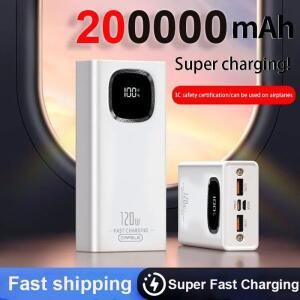 200000mAh 보조베터리 초장 배터리 120W 초고속 충전 조명  아이폰용 대용량 야외