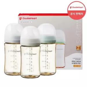 더블하트 모유실감 3세대 PPSU 모먼트 240ml 트리플팩 노꼭지