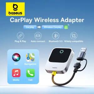 Baseus 무선 CarPlay 어댑터에 유선 자동 연결 자동차 지능형 시스템 플러그 앤 플레이 Bluetooth Smart