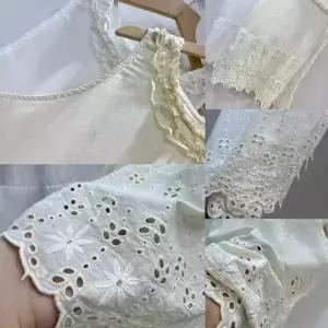 피로달 여사친 베스트 톱 레이어드 칼라 봄여름 펀칭 자수 솔리드 나시 HO2