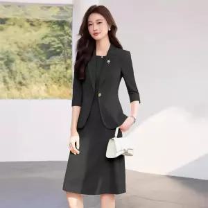 여성 옐로우 정장 세트 봄 오피스룩 직장 이너 원피스 투피스 SS54Z1D08R 원템1