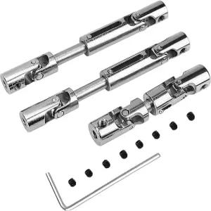 3Pcs 스테인리스 스틸 RC 업그레이드 범용 드라이브 샤프트 전면/중형/백 키트 CVD 전송 조인트 57mm-71mm