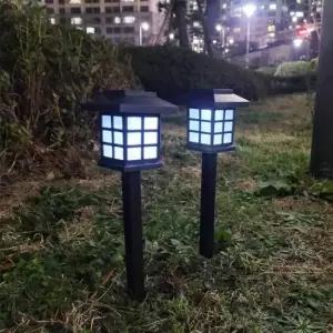 태양광정원등 태양광 충전 정원 조명 집모양(백색)
