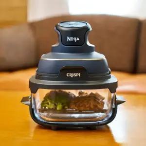 [하이마트]  3.8L+1.4L 에어프라이어 크리스피 올인원 유리 멀티쿠커 FN100KR