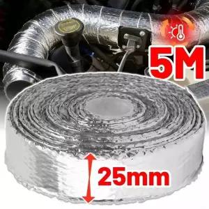 호환  5M 배기 파이프 열 차단 테이프 유리섬유 내열성 온수기 파이프 테이프 알루미늄 호일
