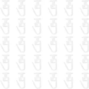 uxcell 30Pcs 25mm 커튼 레일 PVC 풀리 도어 샤워 트랙용 천장 슬라이딩 글라이더 롤러 흰색