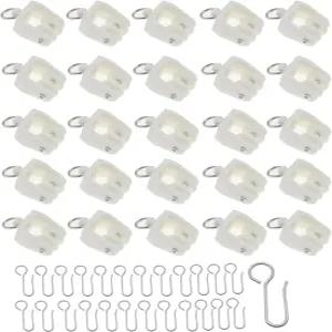 OZXNO 50pcs 커튼 트랙 세트 천장 롤러 후크 플라스틱 드레이퍼 레일 슬라이딩 글라이더 S 포함