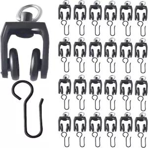 ARTIFiXPRO 25개 커튼 트랙 롤러 헤비 듀티 천장 마운트 글라이더 사일런트 슬라이딩 레일 러너 룸