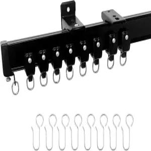 후크 천장 마운트 및 월 룸 칸막이 슬라이딩 커튼 트랙 로드가 있는 DOEIEZ 알루미늄 유연한 헤비 듀티