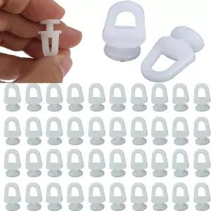 PETCHOR 50Pcs 커튼 트랙 롤러 플라스틱 드레이퍼 레일 슬라이딩 글라이더 0.43인치 다이아 화이트 캐리어