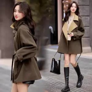 피로달 여사친 하프 빈티지 메일라드 슬림핏 트렌치 봄가을 차이나 코트 스트랩 HO3