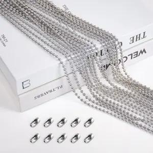 롤러 블라인드 비드 체인 코드 304 스테인리스 스틸 볼 교체 부품을 위한 10개의 PCS 커넥터가 있는 로마