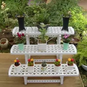 튼튼한 조립식 화분용 3단 정리대 화분 조경 원예 디자인