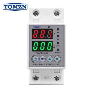 호환 TOMZN 딘 레일 60A 230V 조정 가능 과전압 및 저전압 보호 장치 보호 계전기 TOMZN TOVPD1-63
