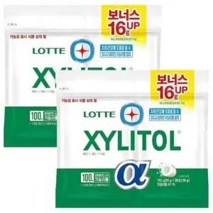 롯데 자일리톨 알파 오리지날 리필 102g 2개
