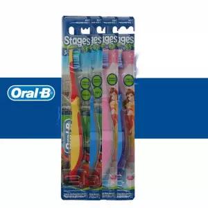 (튼튼)오랄비 어린이칫솔 3단계 5-7세용 4개유아 치솔 ORALB 브랜드 스테이지 키즈 단체 오리지날 오리지널