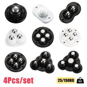 호환 4Pcs 가구 바퀴 자체 접착 자동 캐스터 360 회전 풀리 스테인레스 스틸/나일론 롤러 캐비닛 범용 바퀴