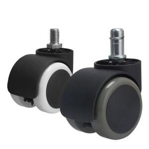 호환 사무실 의자 바퀴 캐스터 2 인치 50KG 360 도 음소거 회전 캐스터, 가구 발 교체 바퀴 롤러 고무, 5 피스