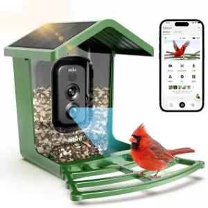 Hibird 4K HD 스마트 버드 피더 카메라 솔라 전원 포함 2.4GHz/5GHz 듀얼 WiFi 자동 캡처 비디오 실시간